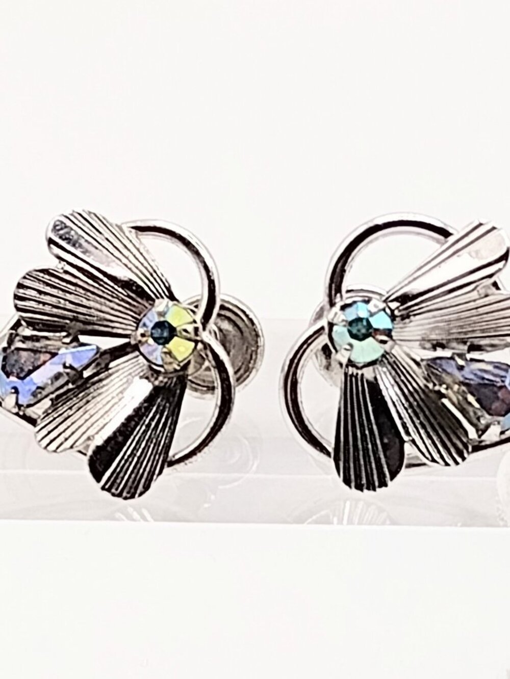 TK Sterling Silver Multi Stone Earrings 3.5Grams Vintage